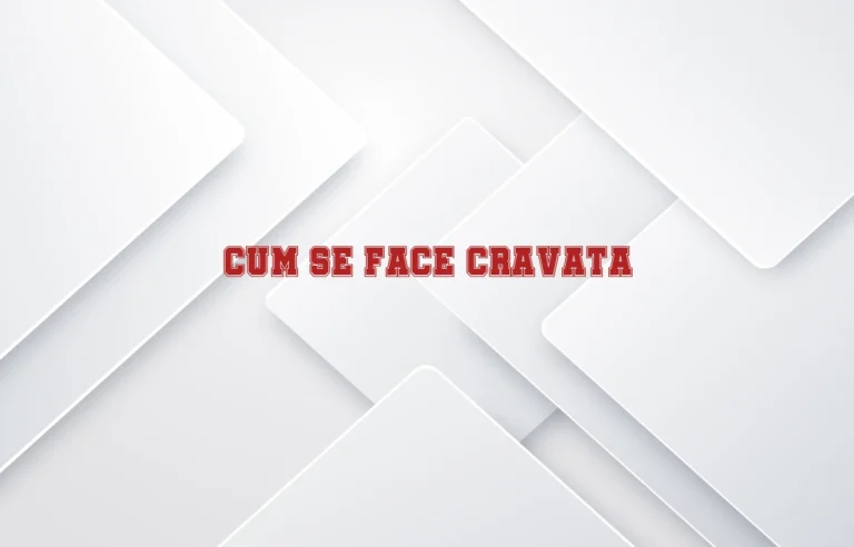 cum se face cravata